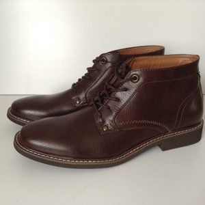 GUESS NEW Brown Leather Ankle Boots Mens Size 9